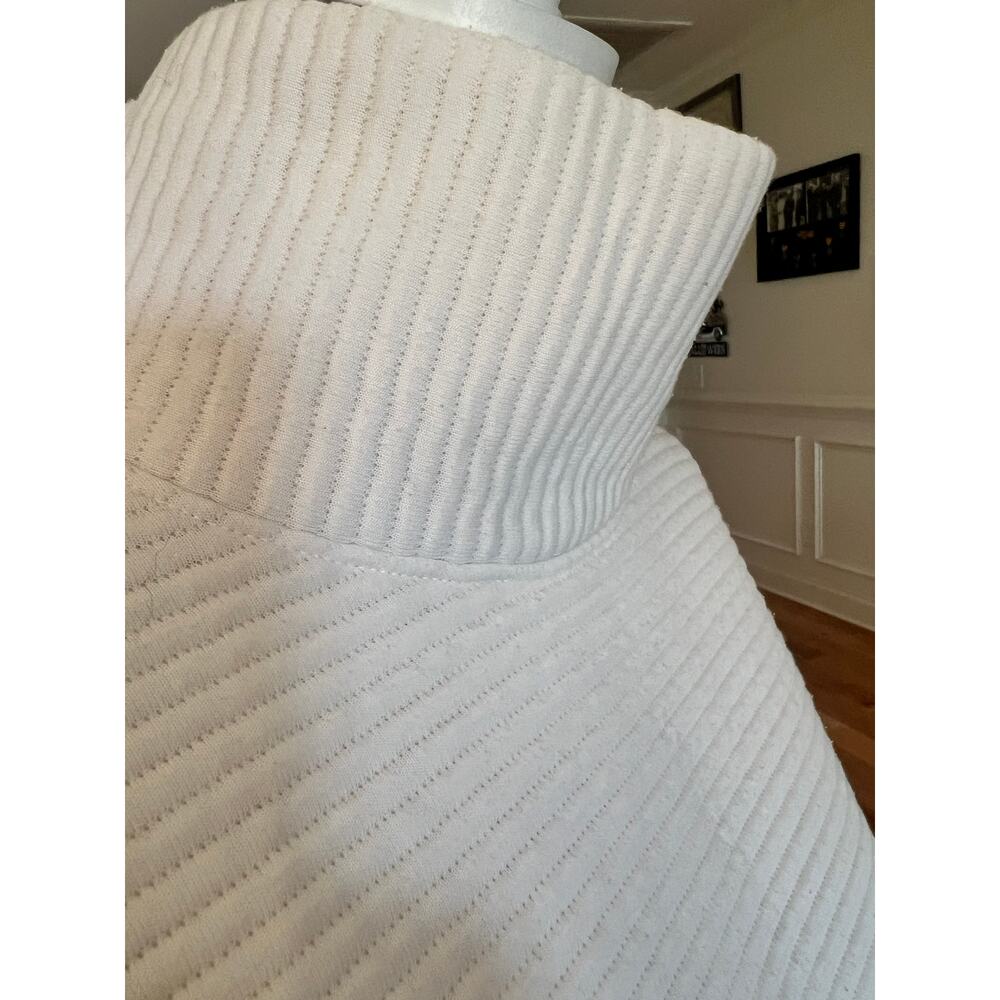 all in motion womens medium cream textured turtleneck pullover sweatshirt - Picture 3 of 9